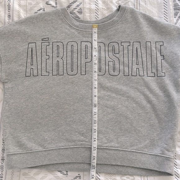 Aeropostale New York Gray Long Sleeve Cropped Sweatshirt, size XS - Picture 4 of 7